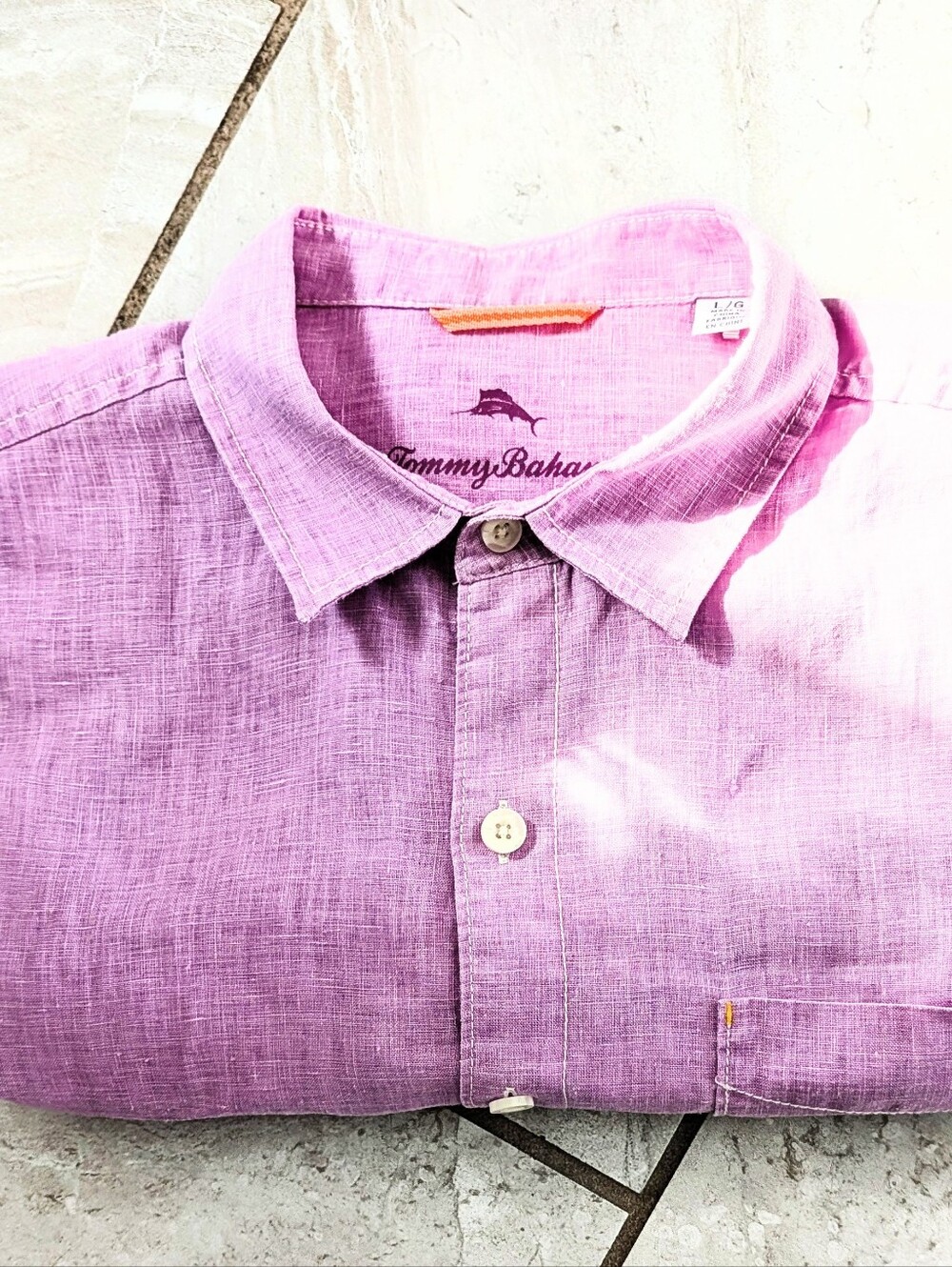 Tommy Bahama Men's Lilac Linen Shirt
